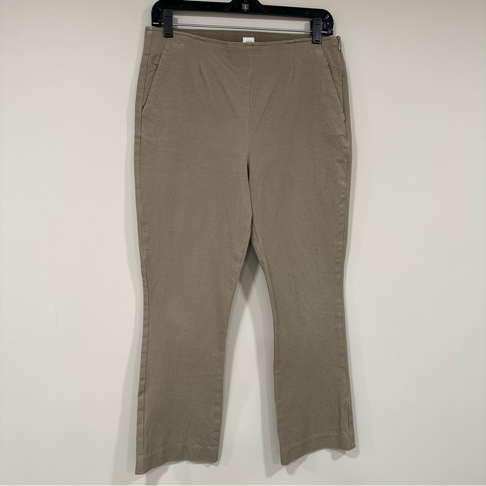 GAP Khaki Crop Flare Stretch Cotton Pants Leggings Size 10